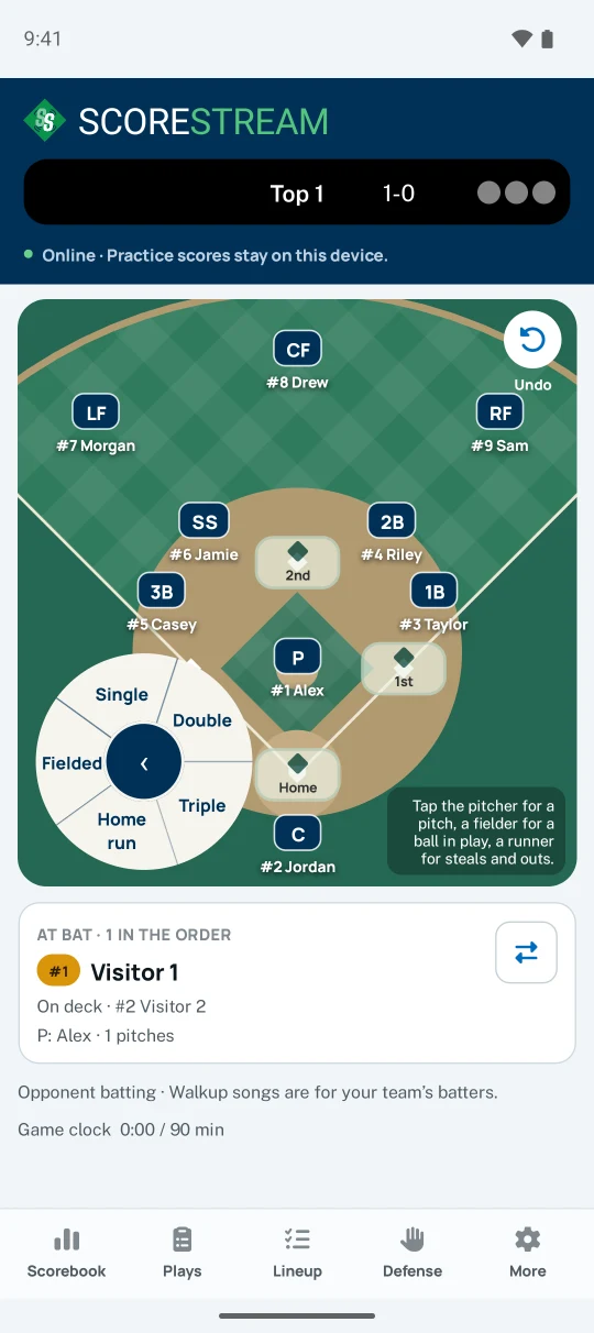 Tracking a play in ScoreStream